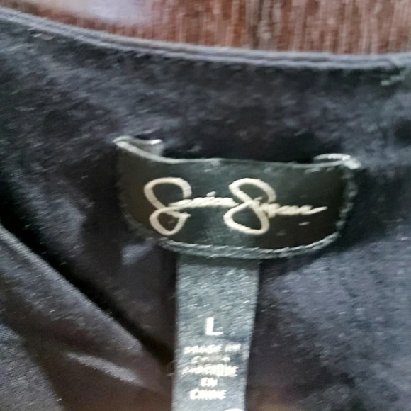 Jessica Simpson Bren Black braided Strap Straight Leg Jumpsuit, Size Large - Picture 5 of 5